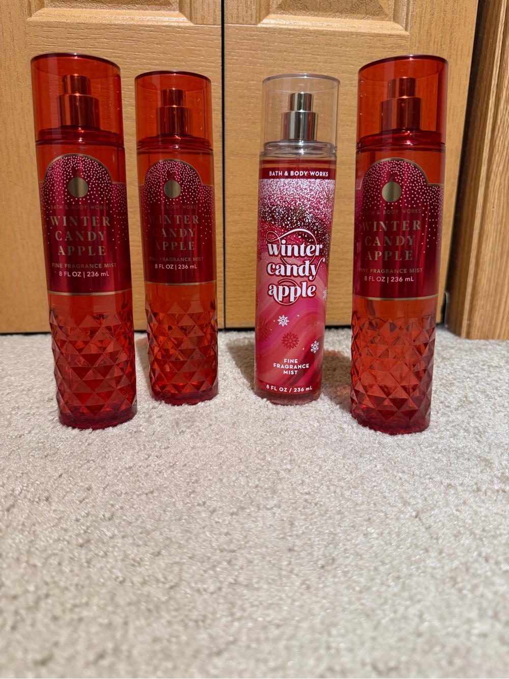 Lot of 4 NEW Bath & Body Works Winter Candy Apple Fine Fragrance Mist 8 oz